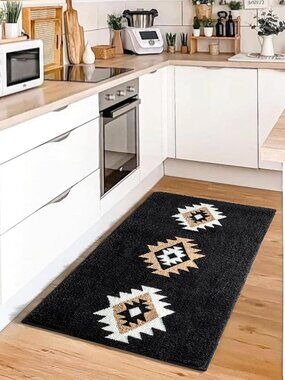 Black Bathroom Rug  Mat 20x32
